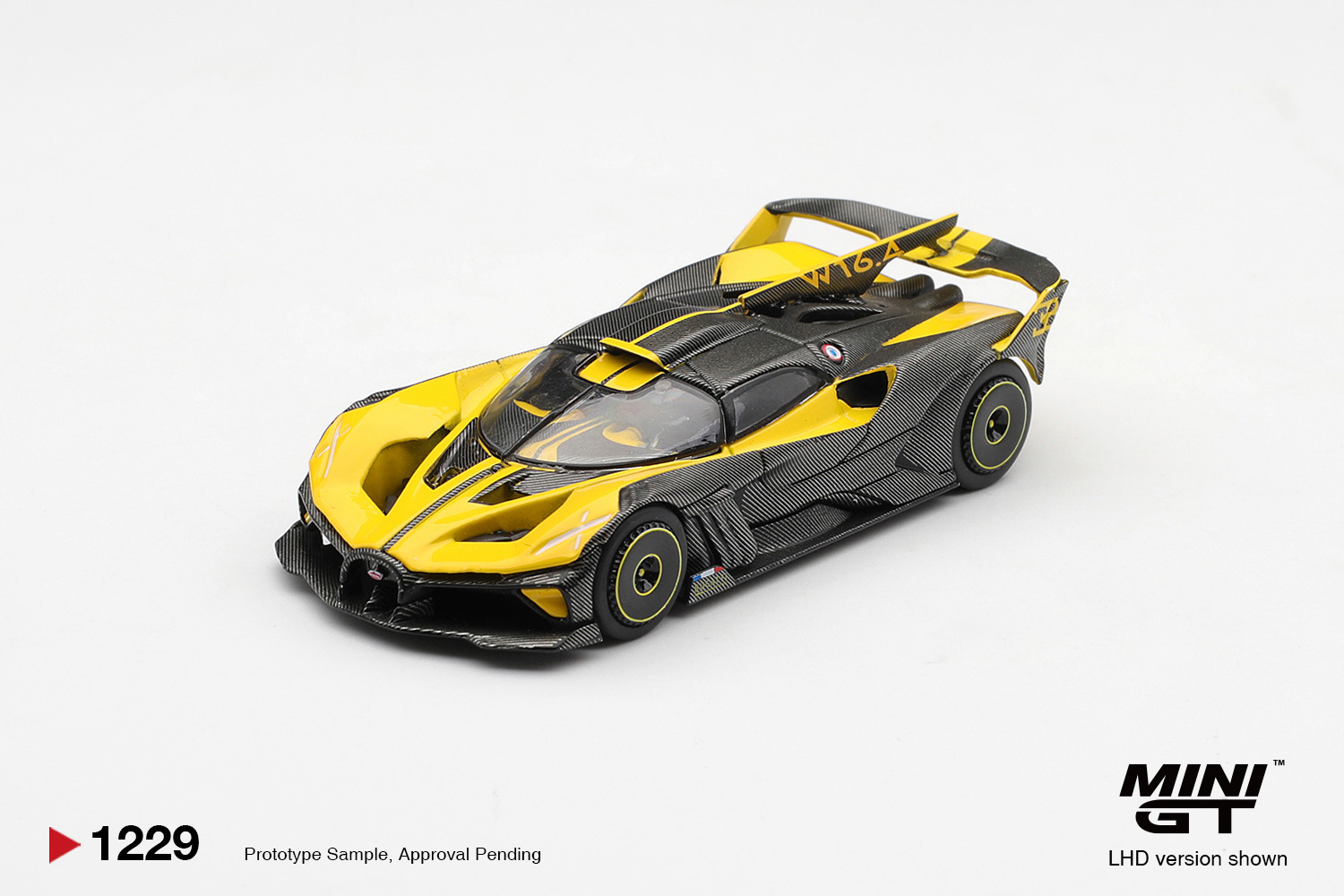 Kids Toys Car - مينيجي تي 1/64 بوغاتي بوليد أصفر