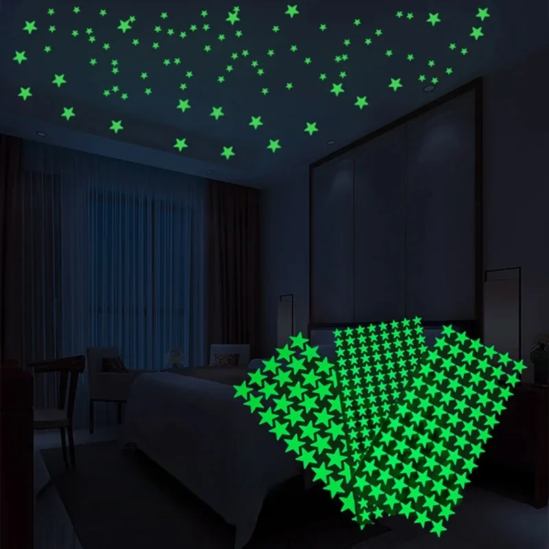 Glow In Dark Stars - ملصقات جدار مضيئة لغرف الأطفال نقطة