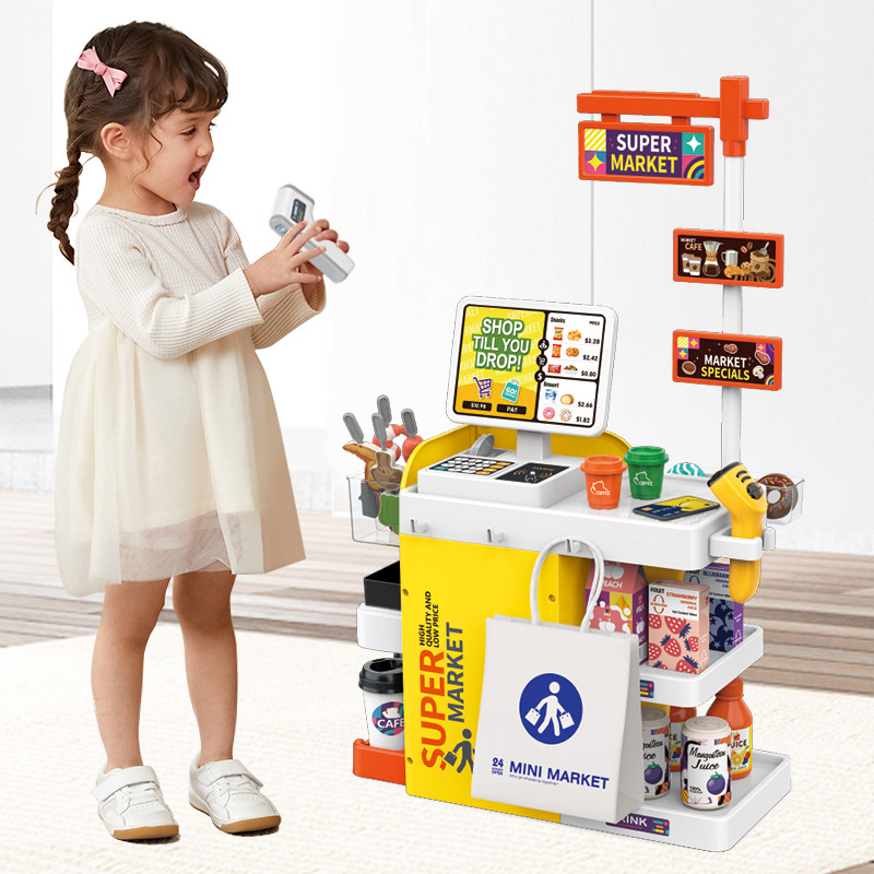 Toy Cash Register - مجموعة ألعاب محاكاة كاونتر الدفع في