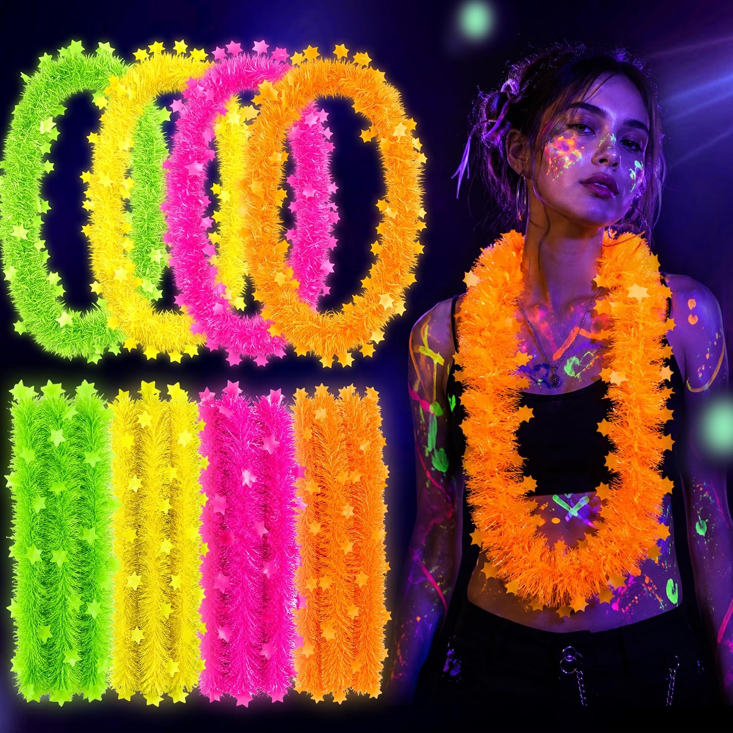 Glow In Dark Stars - إكليل زهور ممتع بـ 5 نجوم