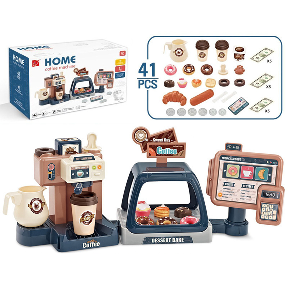 Toy Cash Register - مجموعة ألعاب ماكينة القهوة 3 في