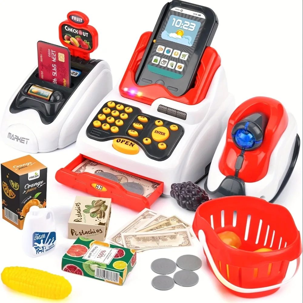 33 قطعة لعبة ماكينة تسجيل المد - مراجعة Toy Cash Register وسعره